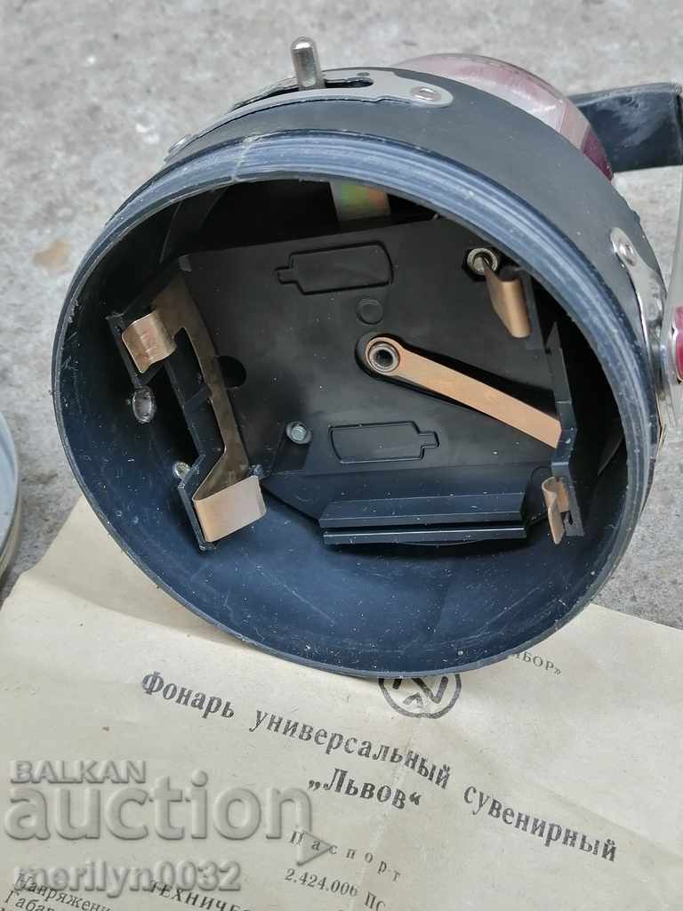 Delivery of Old searchlight lantern flashlight lamp from the Soviet Union era Delivery of Old searchlight lantern flashlight lamp from the Soviet Union era