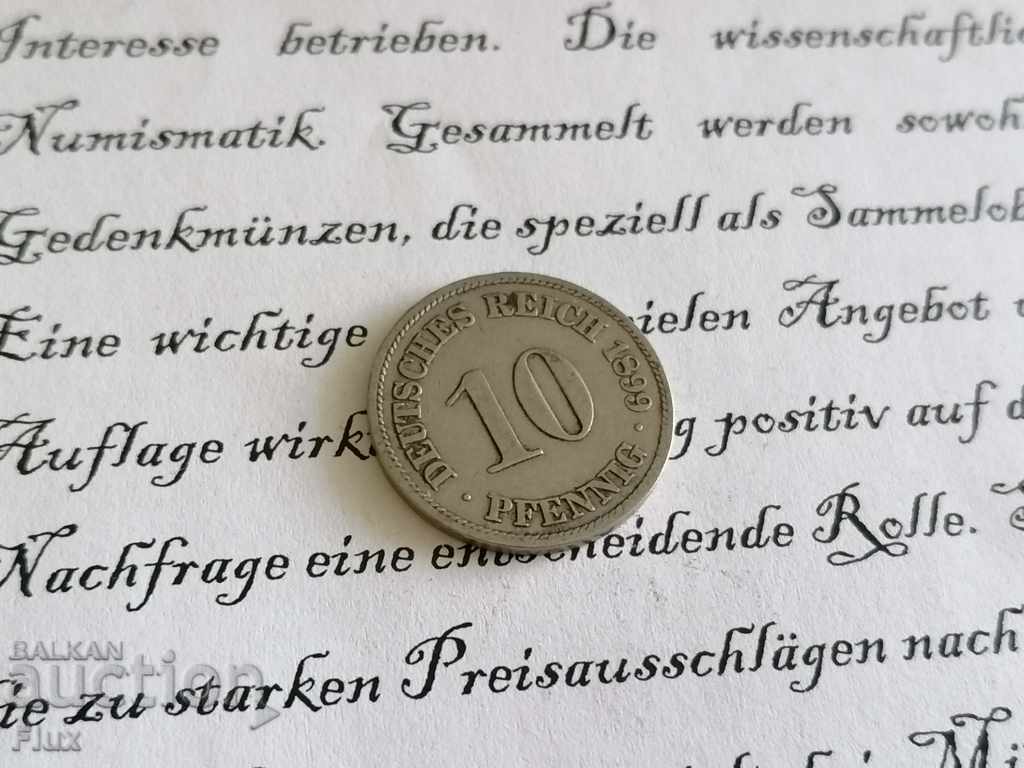 Райх монета - Германия - 10 пфенига | 1899г.; серия A