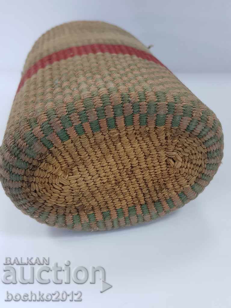 Hand-woven Bulgarian royal glass bottle 1935 - 6 Hand-woven Bulgarian royal glass bottle 1935 - 6