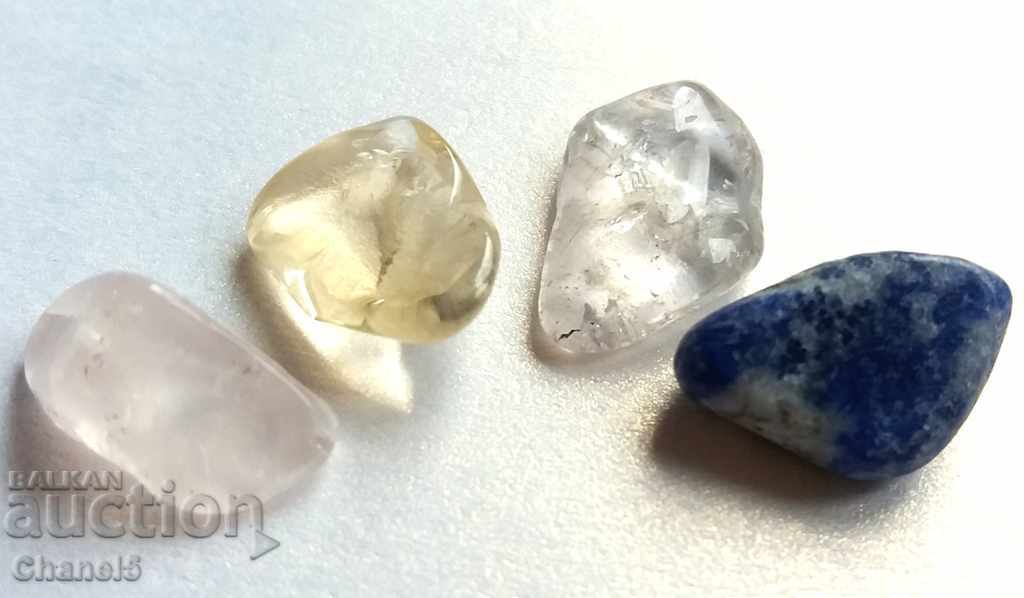 O mulțime de pietre naturale - Lapis Lazuli, citrine și cuarț (195)