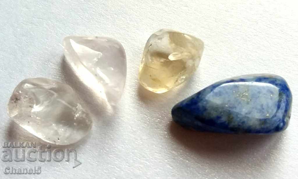 O mulțime de pietre naturale - Lapis Lazuli, citrine și cuarț (197)