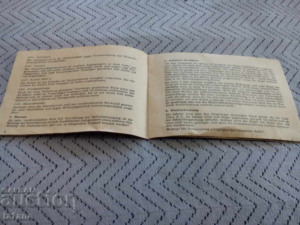 Delivery of Instructions for use Fishing Reel Rileh Rex 64 Delivery of Instructions for use Fishing Reel Rileh Rex 64