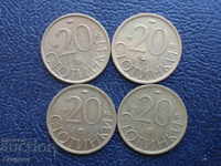 lot 4 m. Bulgaria 20 cents 1992