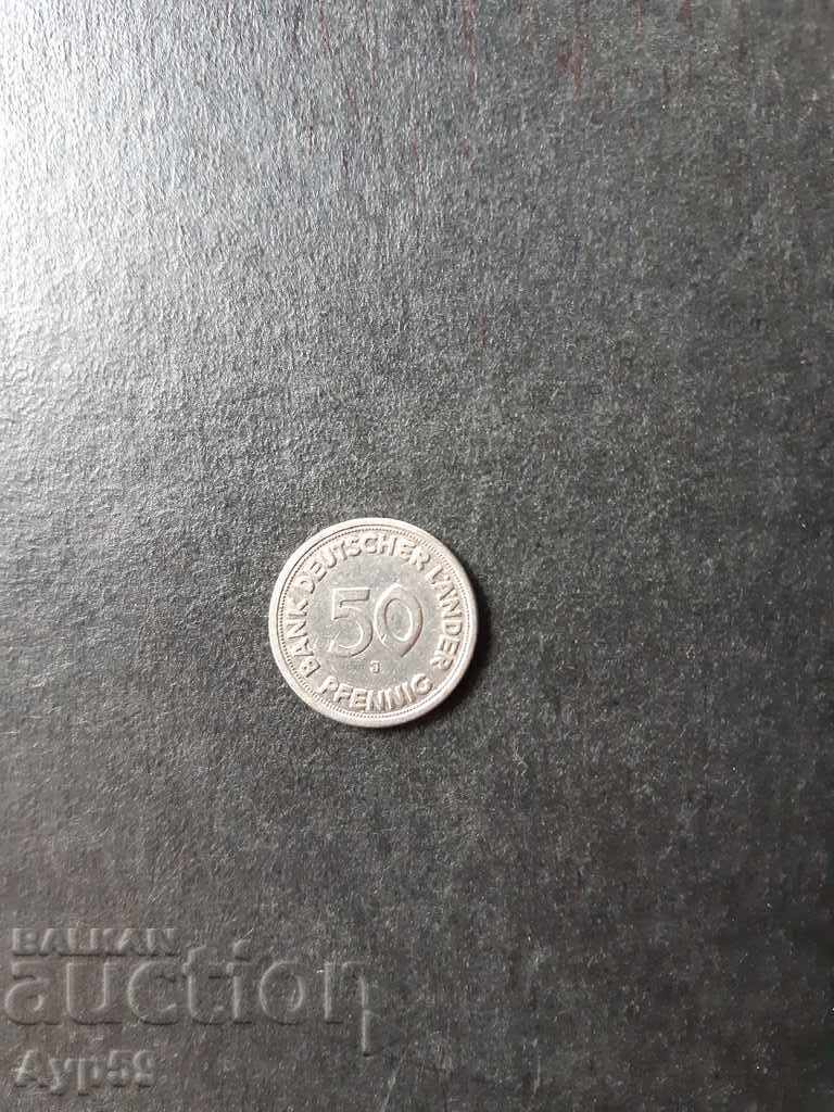 50 Pfeniga 1949 J-Γερμανία