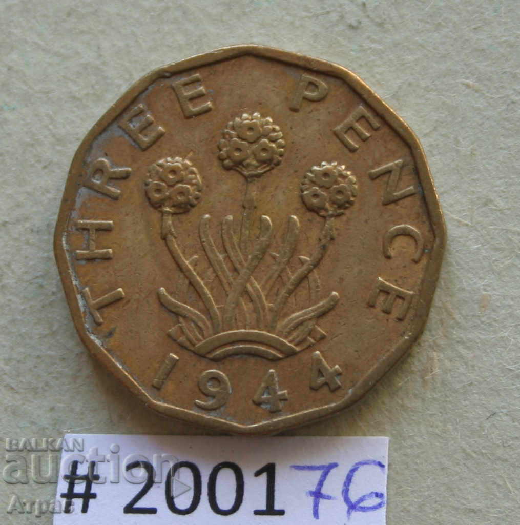 3 pence 1944 Great Britain