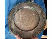 Vintage silver plated Art Deco plate with marking
