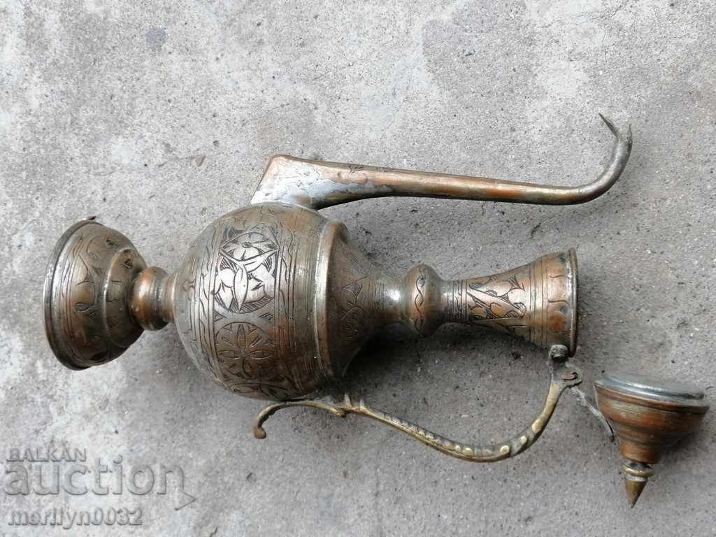 Delivery of Old copper ewer, copper, jug, vessel with engravings Delivery of Old copper ewer, copper, jug, vessel with engravings