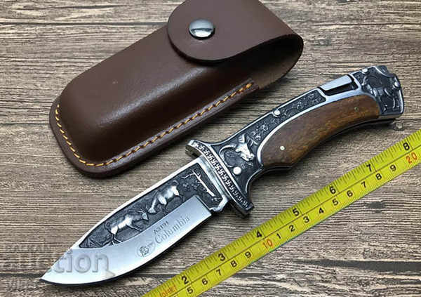 Knife, Foldable 127x227 + Leather Case - Columbia A3191 with price 49.50 BGN | € 25.31 Knife, Foldable 127x227 + Leather Case - Columbia A3191 with price 49.50 BGN | € 25.31