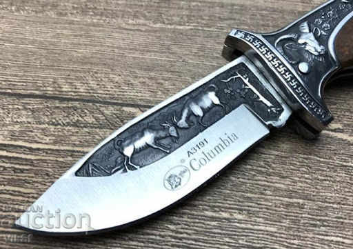Нож,сгъваем 127х227+ кожен калъф -  Columbia A3191
