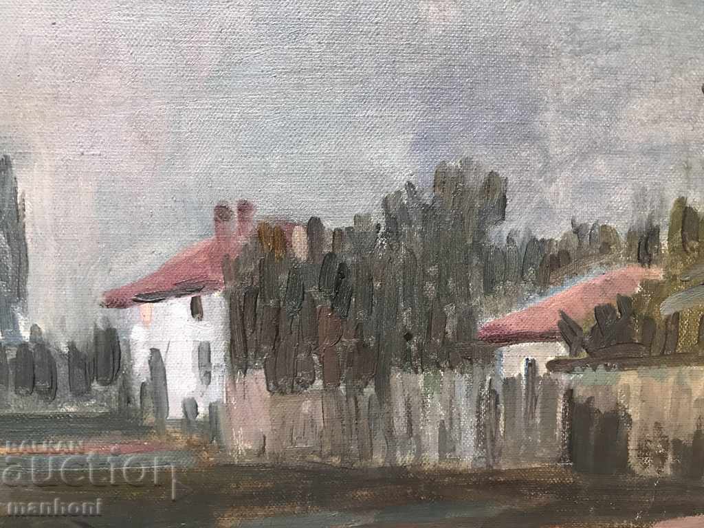 1443 Ganyu Ivanov Koychev Cityscape oil on canvas with price 480.00 BGN | € 245.42 1443 Ganyu Ivanov Koychev Cityscape oil on canvas with price 480.00 BGN | € 245.42