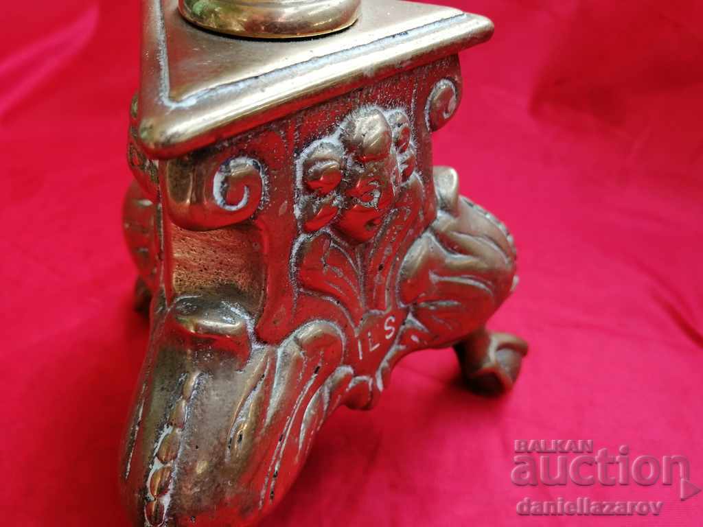 Auction Massive Old Bronze Church Candlestick Auction Massive Old Bronze Church Candlestick