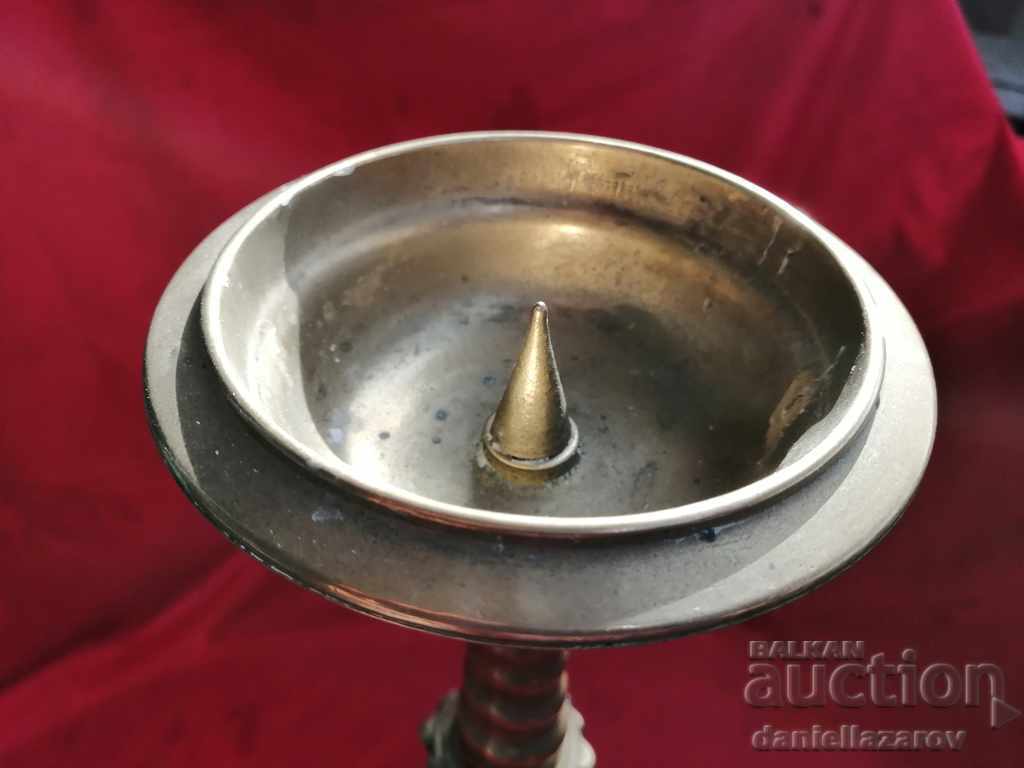 Delivery of Massive Old Bronze Church Candlestick Delivery of Massive Old Bronze Church Candlestick