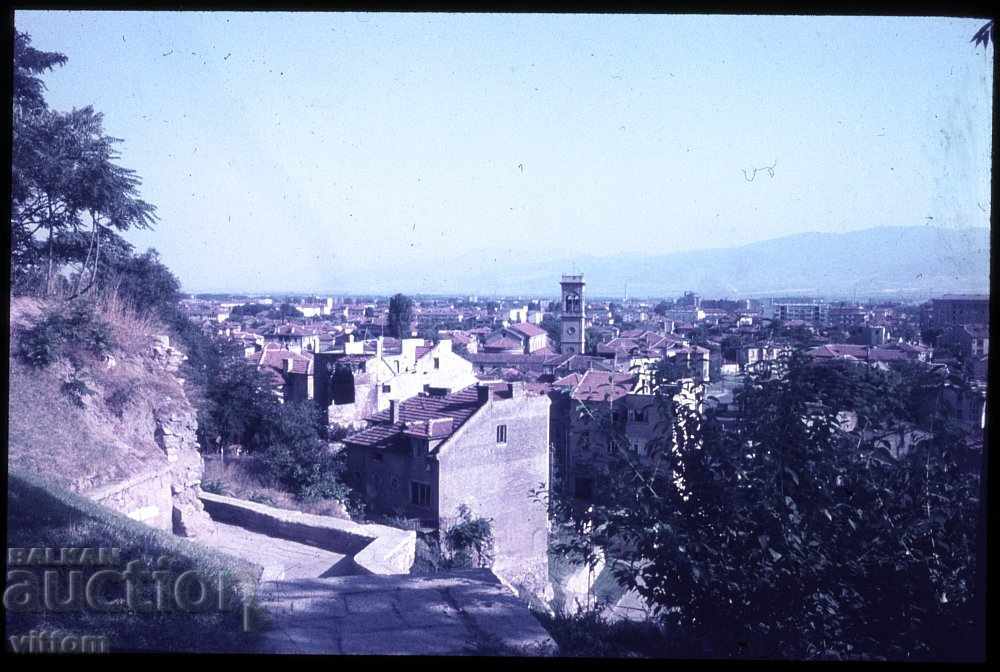 Plovdiv 60s slide nostalgia old town panorama