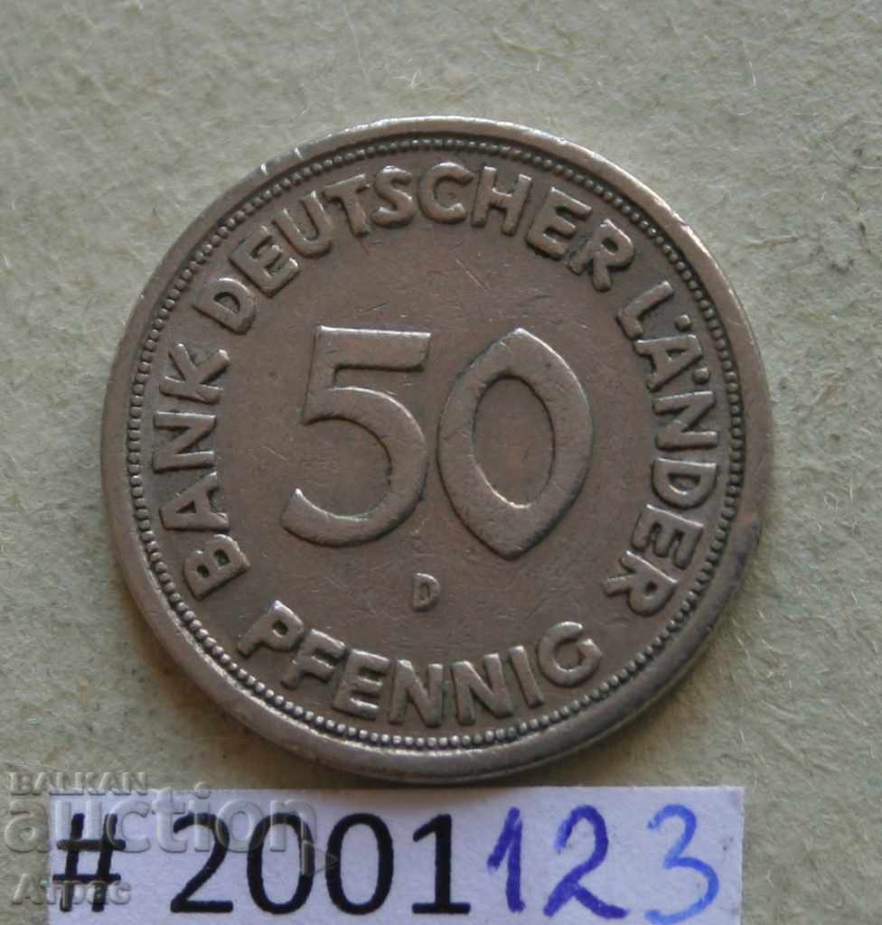 50 pfenig 1949 D Germania