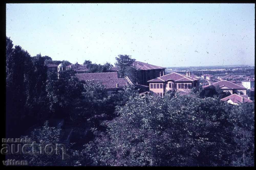 Plovdiv 60s slide nostalgia panorama of the old city