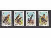 1986 Фауна -Птици -WWF  4 стойности-чисти Лесото
