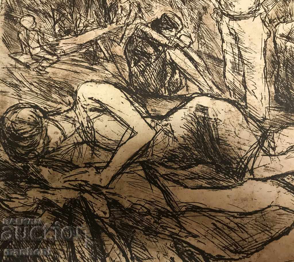 1464 Peter Chukhovski On the beach lithograph Size 35/47 cm. with price 140.00 BGN | € 71.58 1464 Peter Chukhovski On the beach lithograph Size 35/47 cm. with price 140.00 BGN | € 71.58