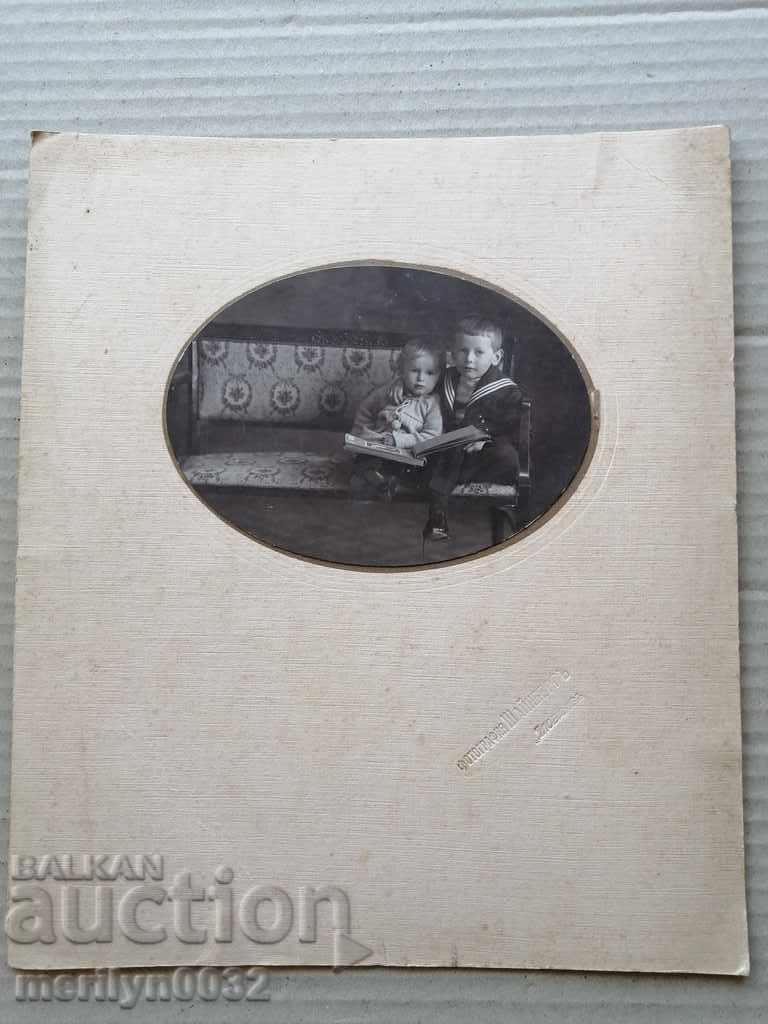 Old cardboard picture photography portrait with price 29.00 BGN | € 14.83