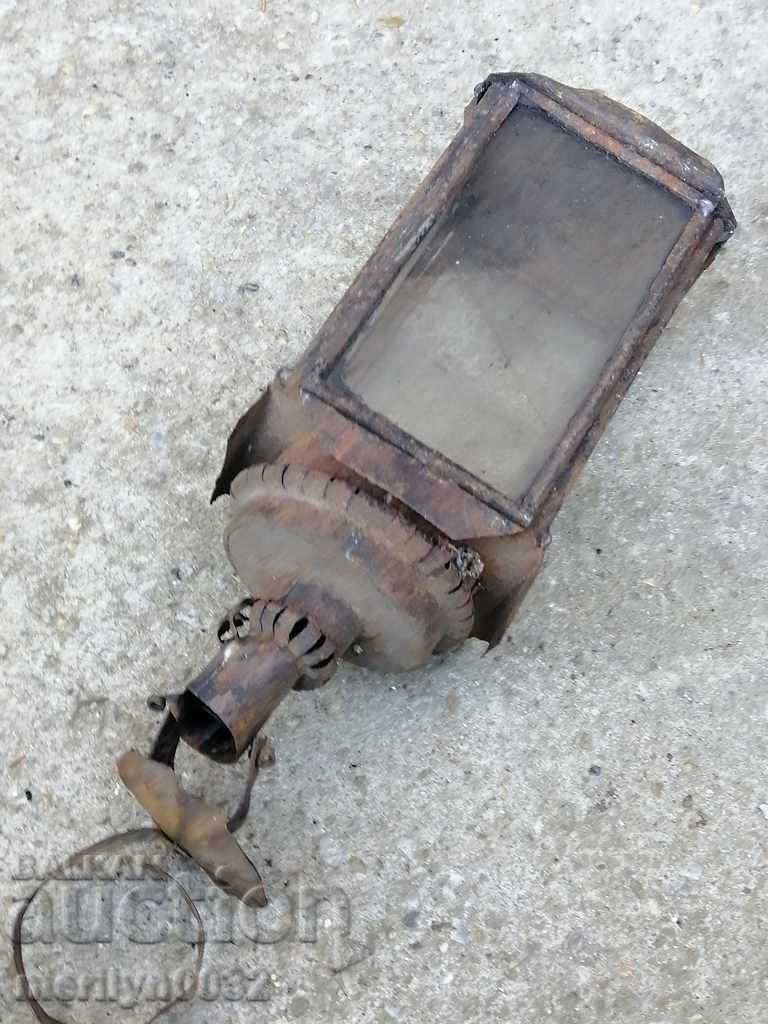 Auction  Old lantern lamp, spotlight primitive