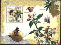 Чист блок Пчели Цветя  2009 от Гвинея Бисау