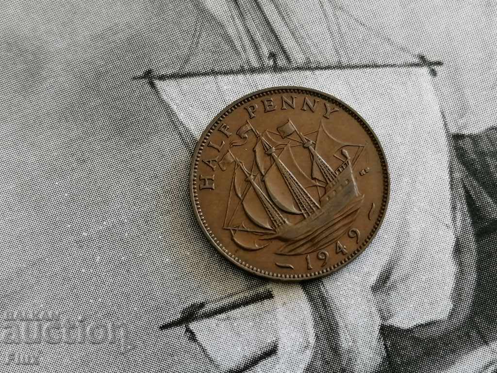 Monedă - Marea Britanie - 1/2 (jumătate) bănuț | 1949.