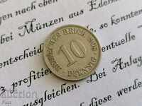 Reich monede - Germania - 10 pfenigi | 1908. seria A