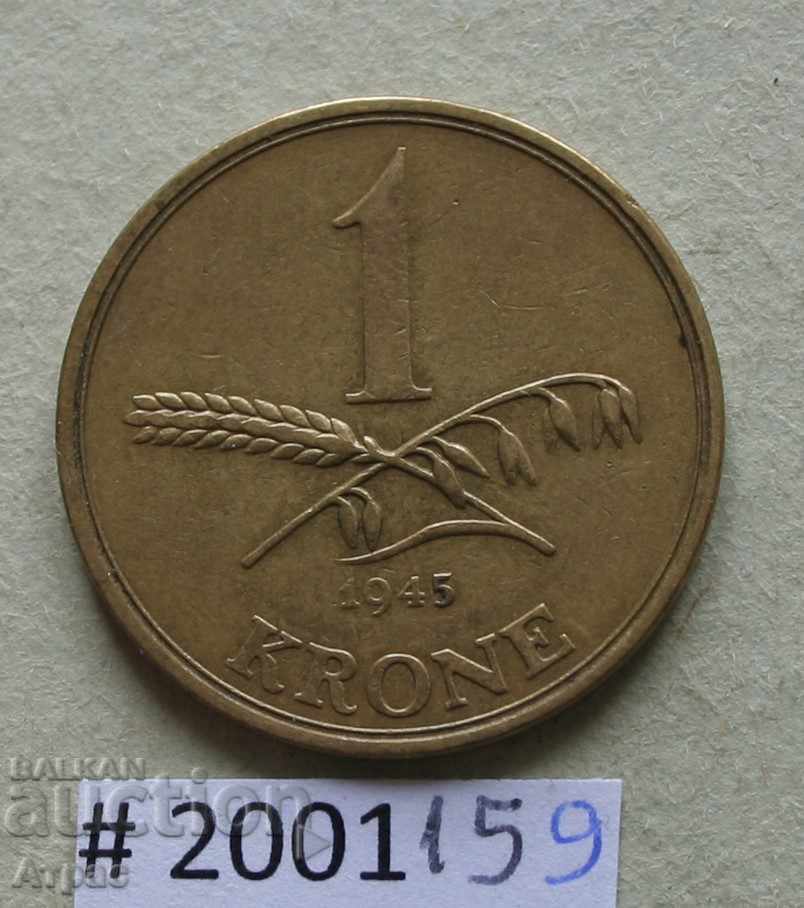 1 kroner 1945 Denmark