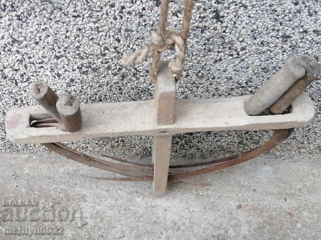 Delivery of Stitches with a stapled coffin knife wrought iron blade