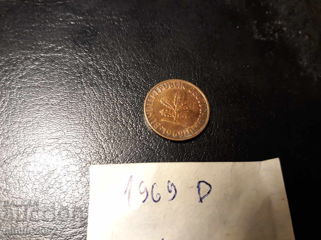 1 pfning 1969 D BDR - GFR - Germany with price 0.39 BGN | € 0.20 1 pfning 1969 D BDR - GFR - Germany with price 0.39 BGN | € 0.20