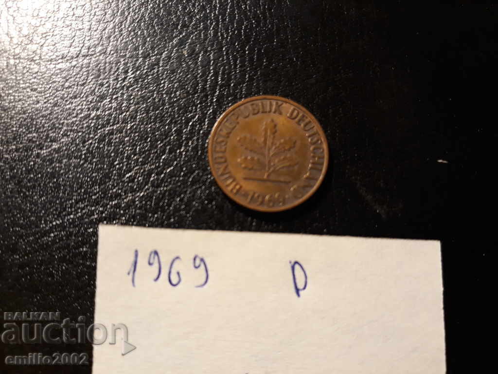 1 pfning 1969 D BDR - GFR - Germany with price 0.39 BGN | € 0.20 1 pfning 1969 D BDR - GFR - Germany with price 0.39 BGN | € 0.20