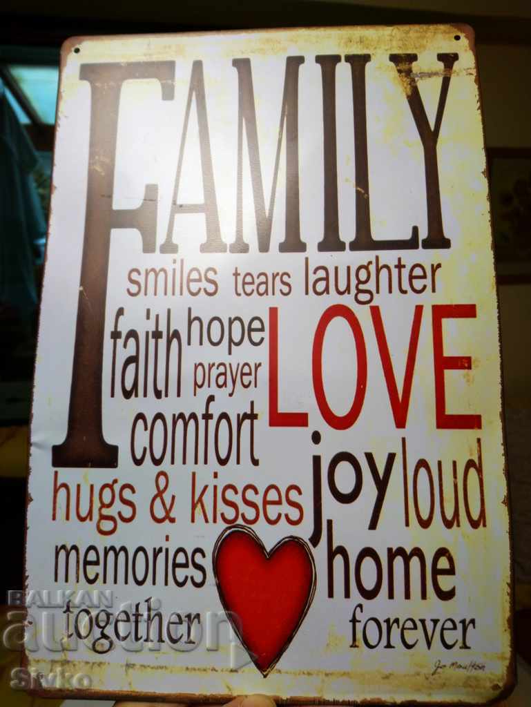 Plate metal family love wishes with price 9.99 BGN | € 5.11 Plate metal family love wishes with price 9.99 BGN | € 5.11