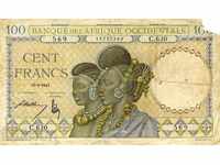 French West Africa 100Frank 1941 P23a.3 Row banknote