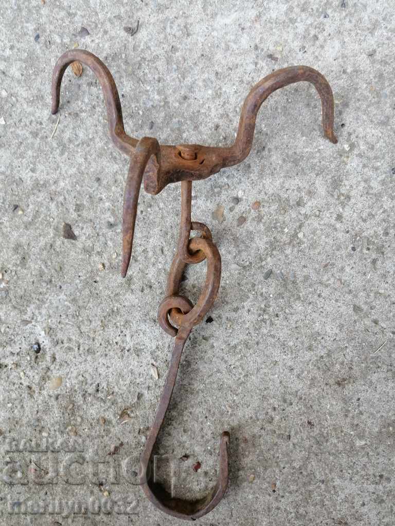An antique forging hook, triple harness - 7 An antique forging hook, triple harness - 7