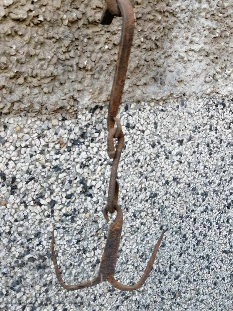 An old forged scraping hook, double twin with price 43.00 BGN | € 21.99 An old forged scraping hook, double twin with price 43.00 BGN | € 21.99