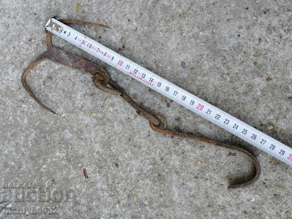 Delivery of An old forged scraping hook, double twin Delivery of An old forged scraping hook, double twin