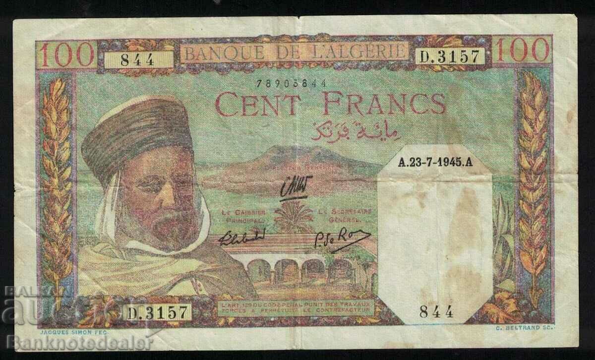 Algeria 100 Francs 1945 Pick 88 Ref 3157
