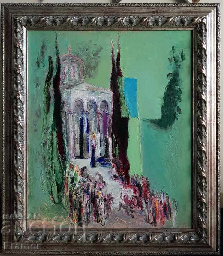 Peter Pironkov Holiday in Kavala 6.8.2019 g. Transfiguration oil