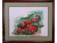 Peter Pironkov Spring in the Rhodopes - Rhodope landscape with horses