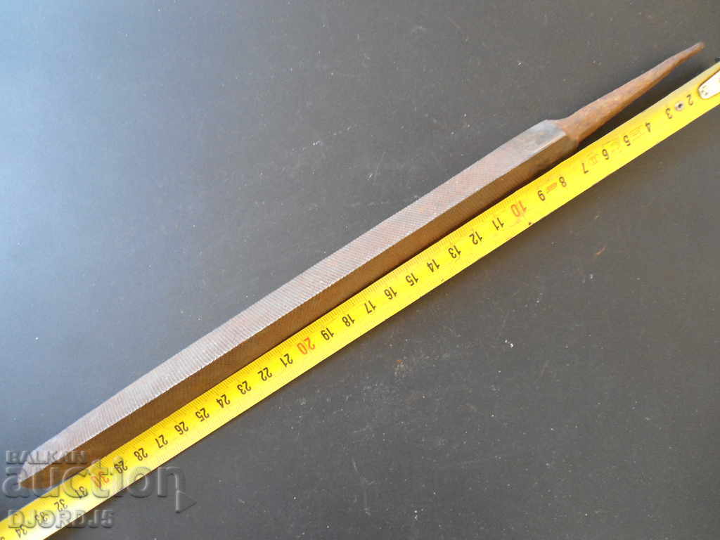 Old iron file, triangular, marked with price 2.00 BGN | € 1.02