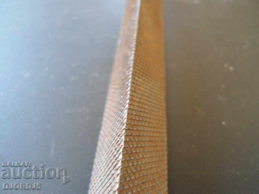 Old iron file, triangular, marked - 5