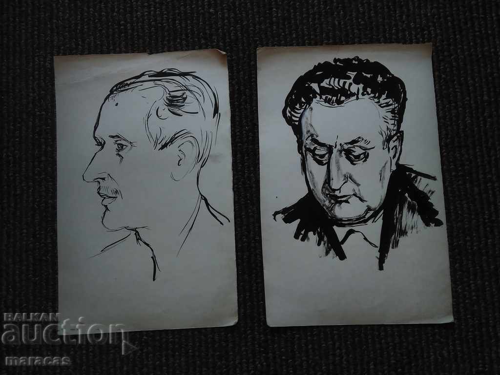 Desene de portrete cu cerneală cu preț € 43.46 | 85.00 BGN