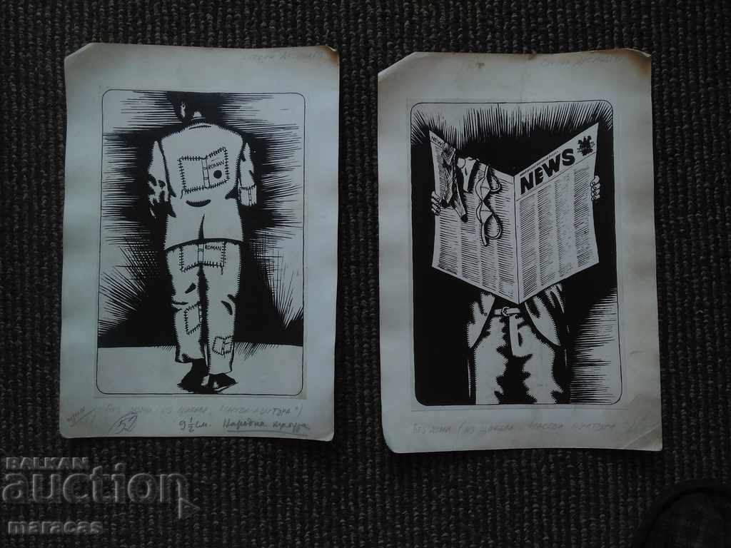 Drawings of portraits with ink - 5