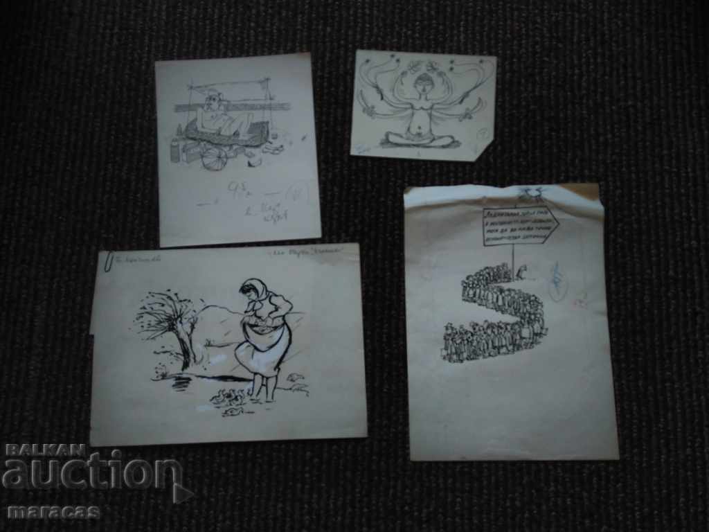 Auction  Ink caricatures
