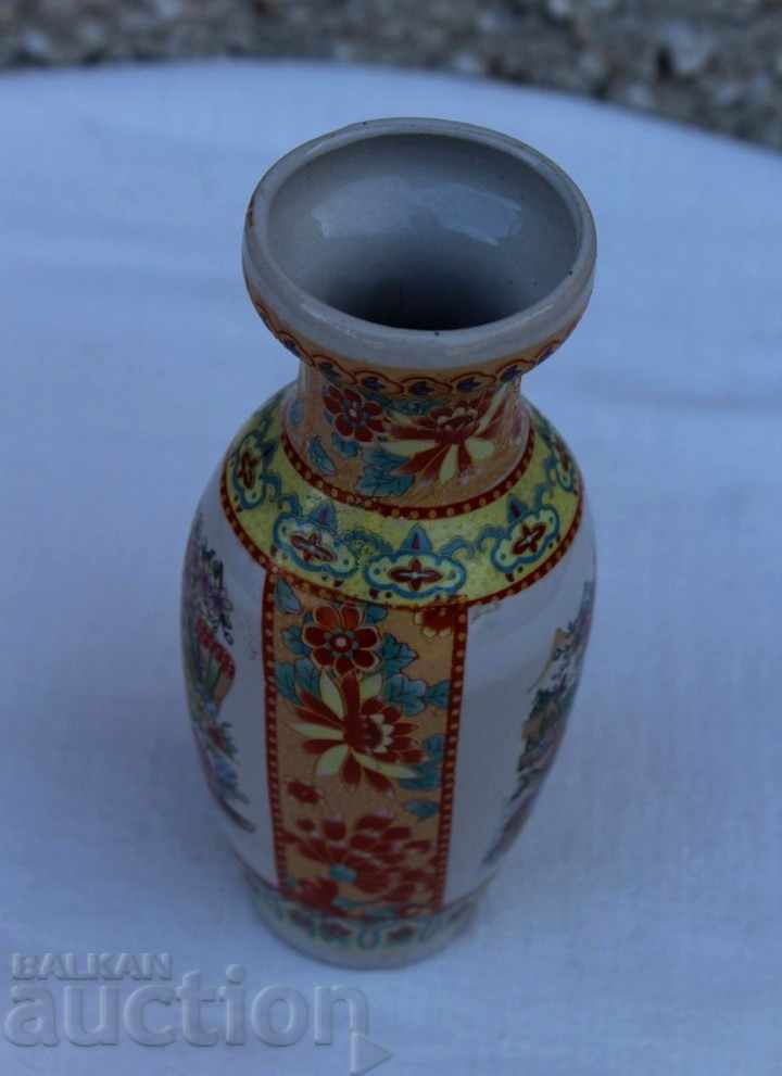 OLD CERAMIC VASE VASE JAPANESE CHINESE MOTIVES - 5 OLD CERAMIC VASE VASE JAPANESE CHINESE MOTIVES - 5