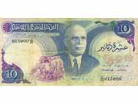 Тунис 10 динара 1983 P-80 красива банкнота голям формат