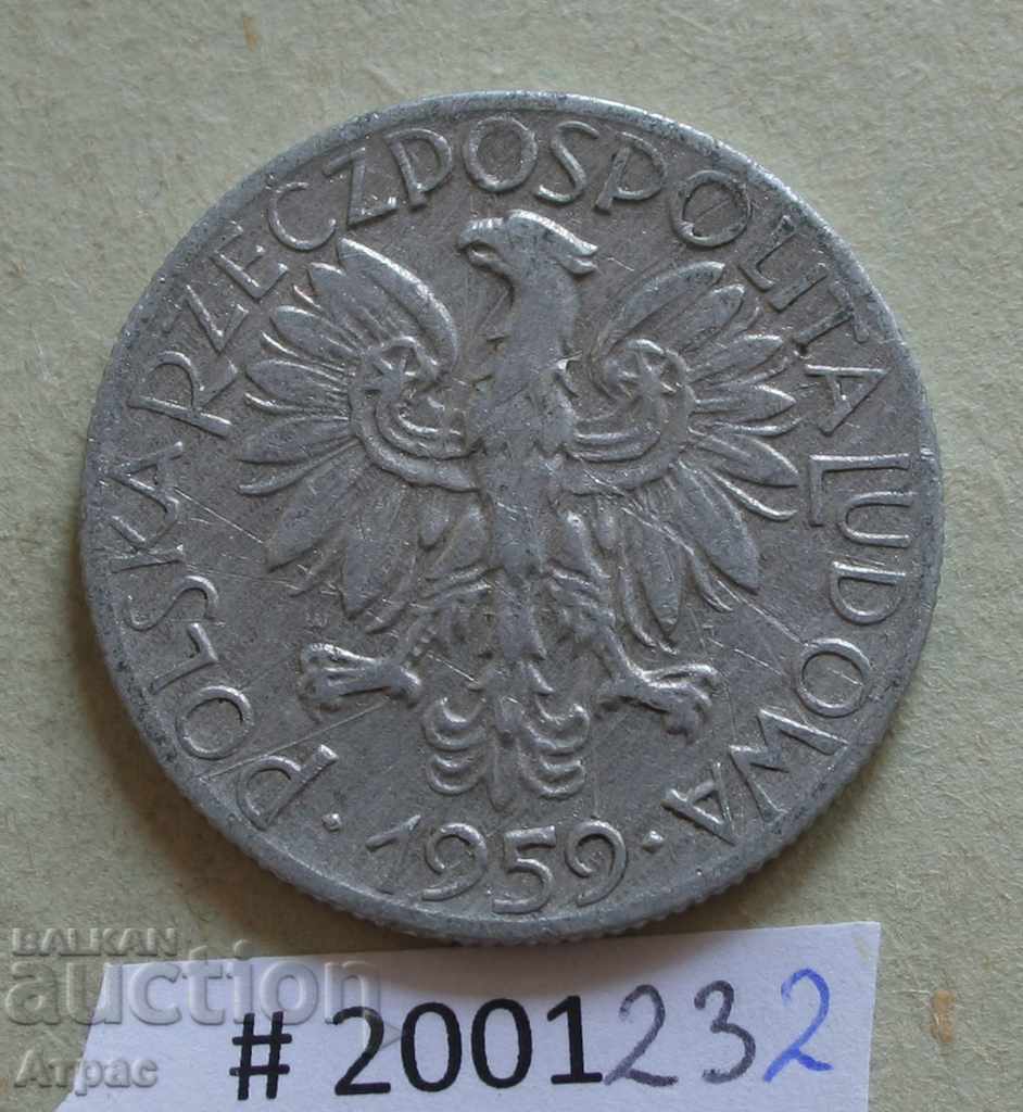 5 zloți 1959 Polonia cu preț € 0.66 | 1.29 BGN