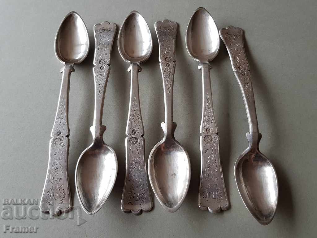 Silver silver spoons spoons Tughra hand-engraved with price 800.00 BGN | € 409.03 Silver silver spoons spoons Tughra hand-engraved with price 800.00 BGN | € 409.03