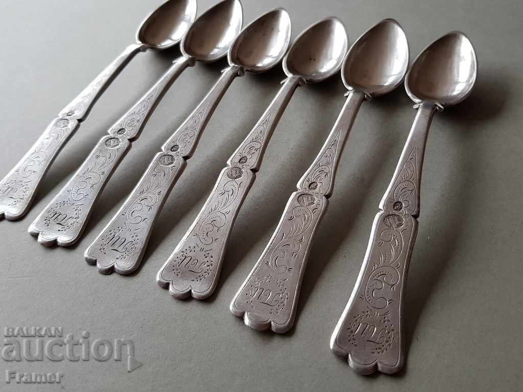 Silver silver spoons spoons Tughra hand-engraved - 5 Silver silver spoons spoons Tughra hand-engraved - 5