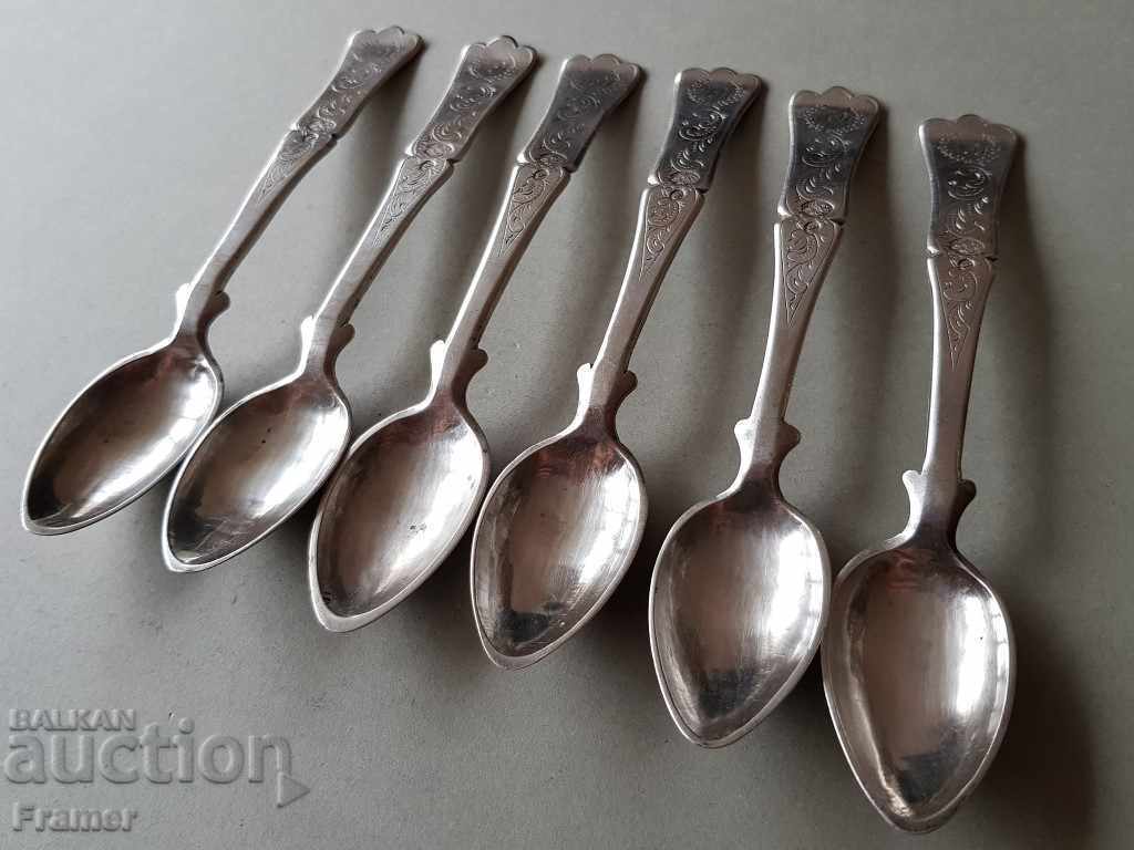 Silver silver spoons spoons Tughra hand-engraved - 6 Silver silver spoons spoons Tughra hand-engraved - 6