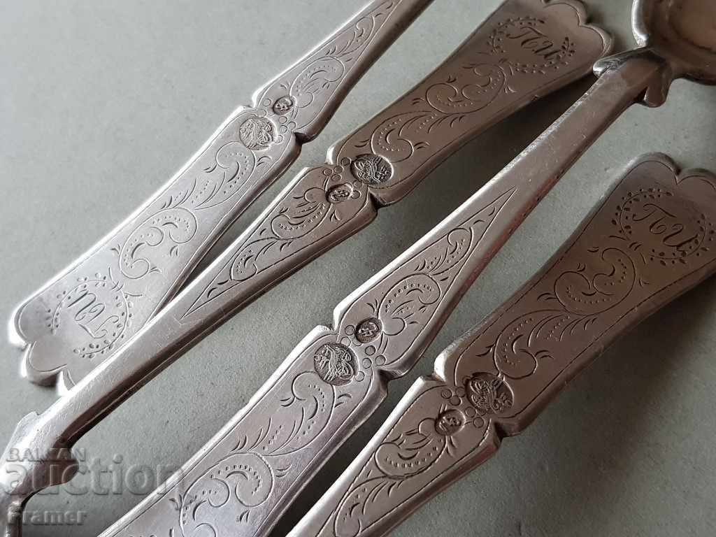 Silver silver spoons spoons Tughra hand-engraved - 7 Silver silver spoons spoons Tughra hand-engraved - 7
